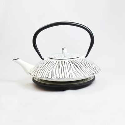 Shimauma 1.0l cast iron teapot white-black