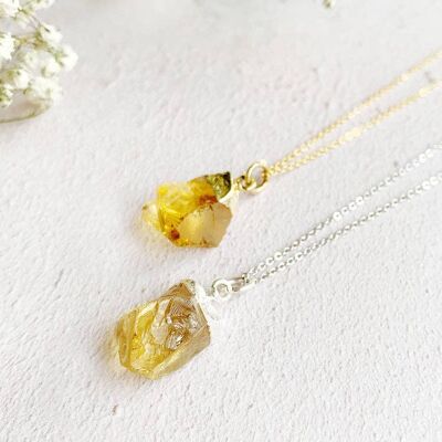 Hera - November Birthstone Citrine Necklace_Gold plate