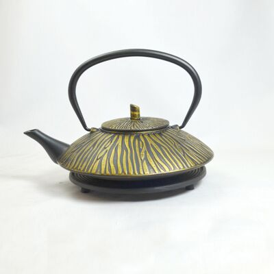 Shimauma 1.0l cast iron teapot gold black