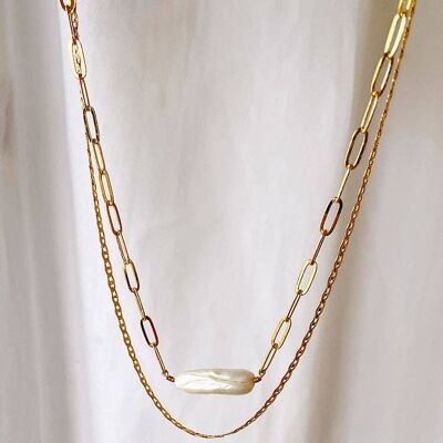 Nammu- Double Strand Organic Biwa Pearl Necklace