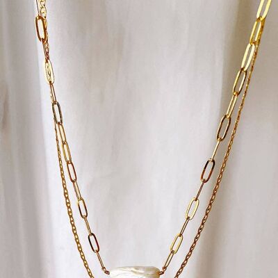 Nammu- Double Strand Organic Biwa Pearl Necklace