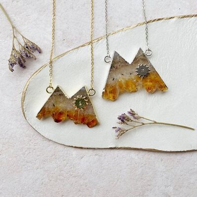 Nomad - Citrine Mountain Necklace_Gold plate