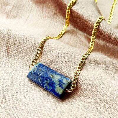 Prism Lapis Lazuli Gemstone Necklace