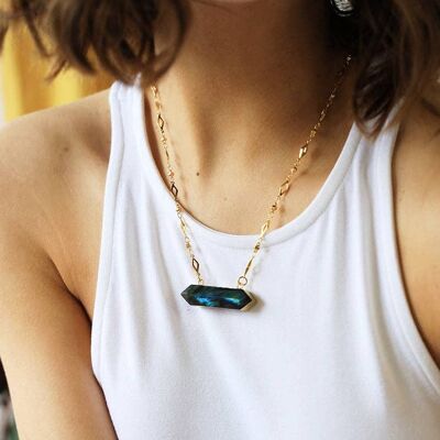 Quest: Labradorite and Diamond Chain Necklace