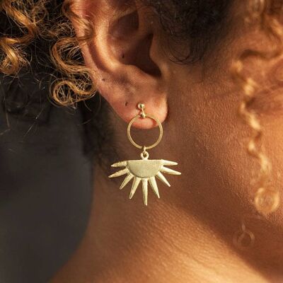 Rays The Roof - Sun Ray Earrings_Gold plate
