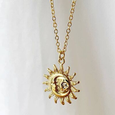 Serendipity Sun and Moon Face Necklace