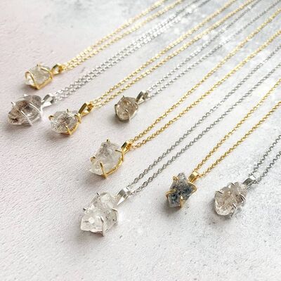 Union: Herkimer Diamond Necklace_Gold plate