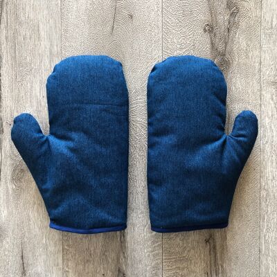 Blue denim oven mitt. Soft durable oven glove. Oven mitten. Kitchen gloves. Housewarming gift. Christmas gift. Mothers day gift