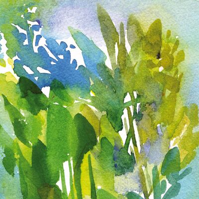 Green Leaves Greetings Card