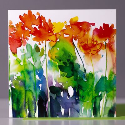 Orange Burst Greetings Card