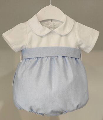 Ceremony Blue and White Romper