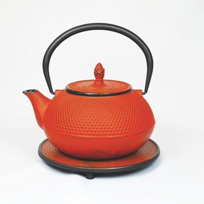 Arare cast iron teapot 1.2l crimson