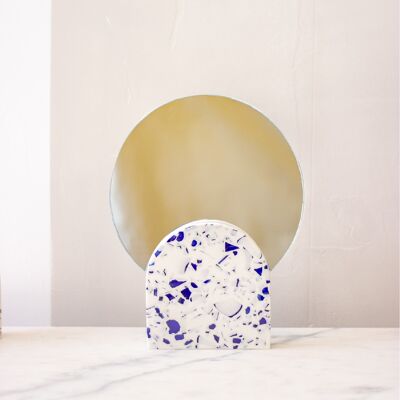 Table mirror in eco-terrazzo