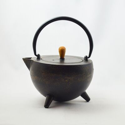 Pop 1.0l cast iron teapot black gold