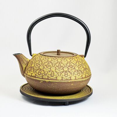 Mari teapot made of cast iron 1.2l rusty yellow