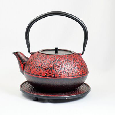 Mari teapot made of cast iron 1.2l red-black