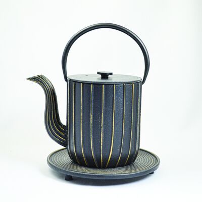 Mariage cast iron teapot 1.0l black gold