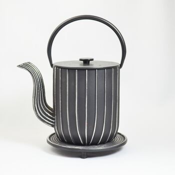 Théière fonte mariage 1.0l noir argent 4