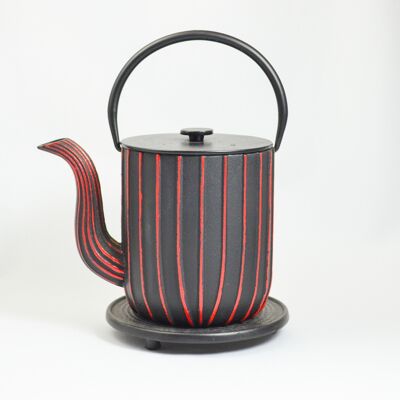 Mariage cast iron teapot 1.0l black-red