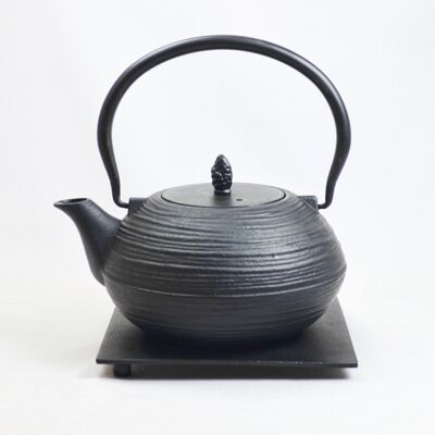 Mo Yo cast iron teapot 1.2l black with saucer