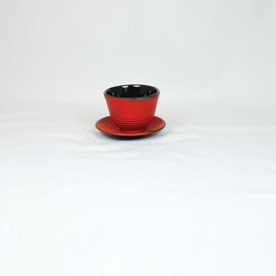 Eisencup 0.15l with saucer round, fire-red