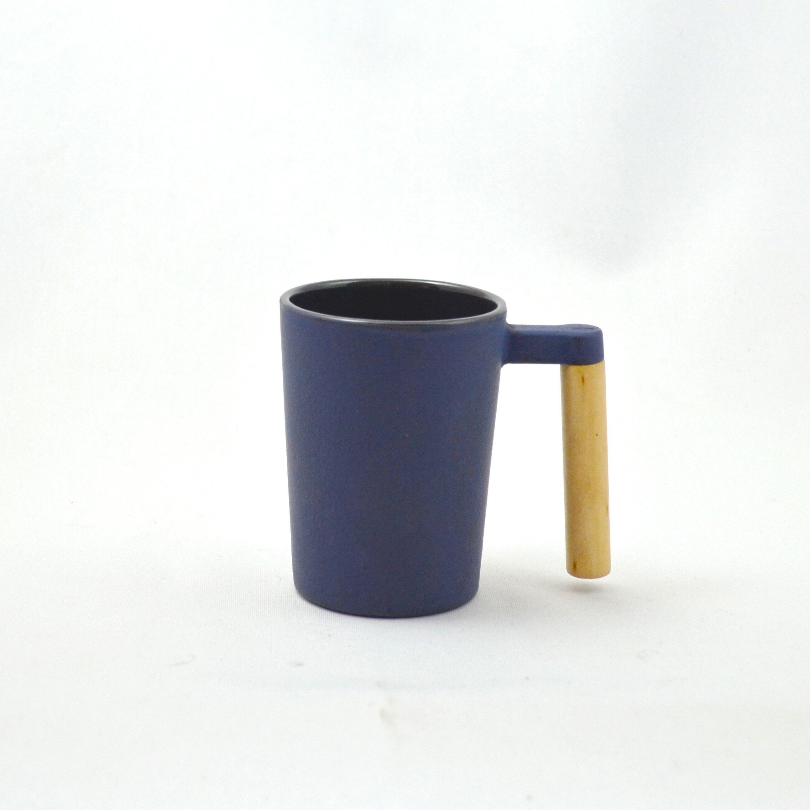 Teecup 8.5H ferro con legno blu