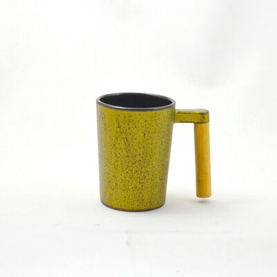 Teecup 8.5H Eisen mit Holz gold