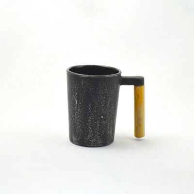 Teecup 8.5H iron with wood black silver