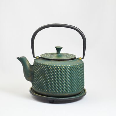 Kohsi 0.8l cast iron teapot green gold