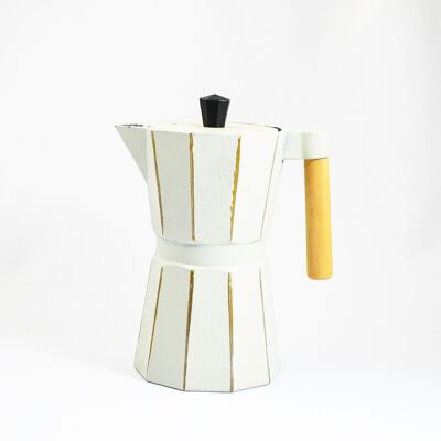 Kafei cast iron teapot 0.8l white gold