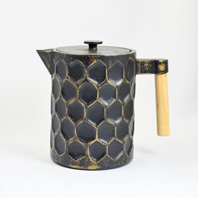 Kabo cast iron teapot 1.2l black gold