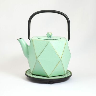 Karo 0.8l cast iron teapot mint-gold