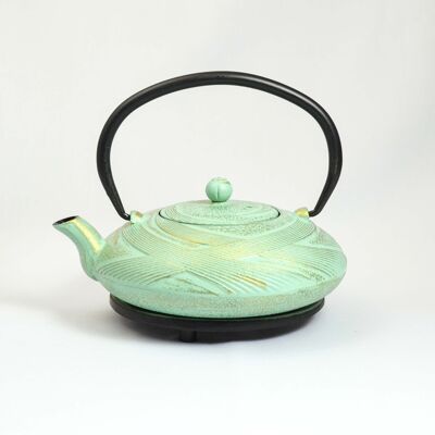 Hqui 0.8l cast iron teapot mint-gold