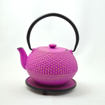 Hoshi 0.9l cast iron teapot purple-gold