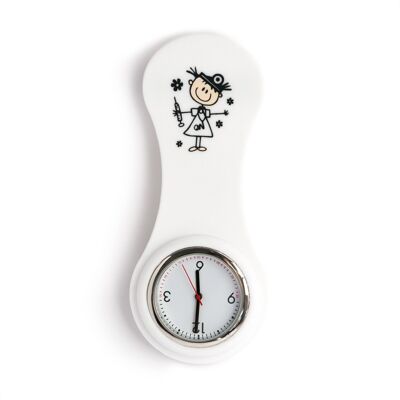 Reloj Gute Besserung enfermería. Blanco