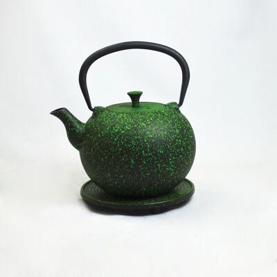 Tama cast iron teapot 1.0l light green with saucer