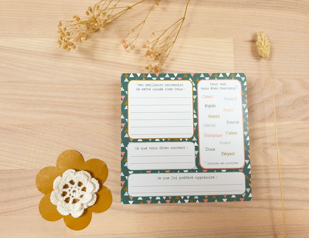 Ausfüllkarte für Lehrer