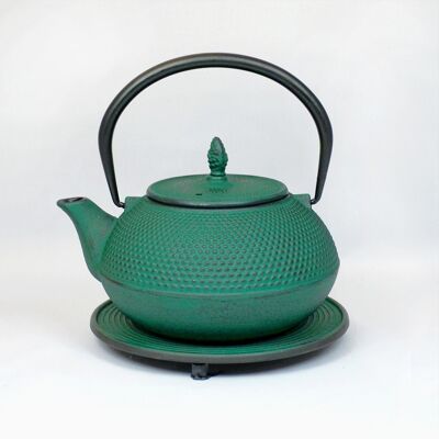 Arare cast iron teapot 1.2l green
