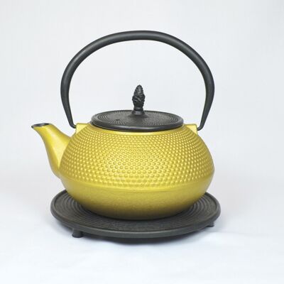 Arare cast iron teapot 1.2l gold- black lid