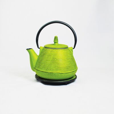 So Matsu cast iron teapot 1.0l kale with saucer