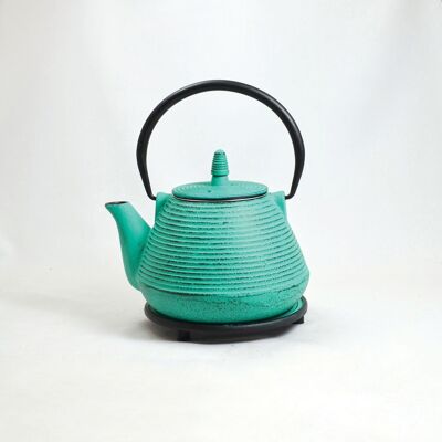 So Matsu cast iron teapot 1.0l lucite green with saucer