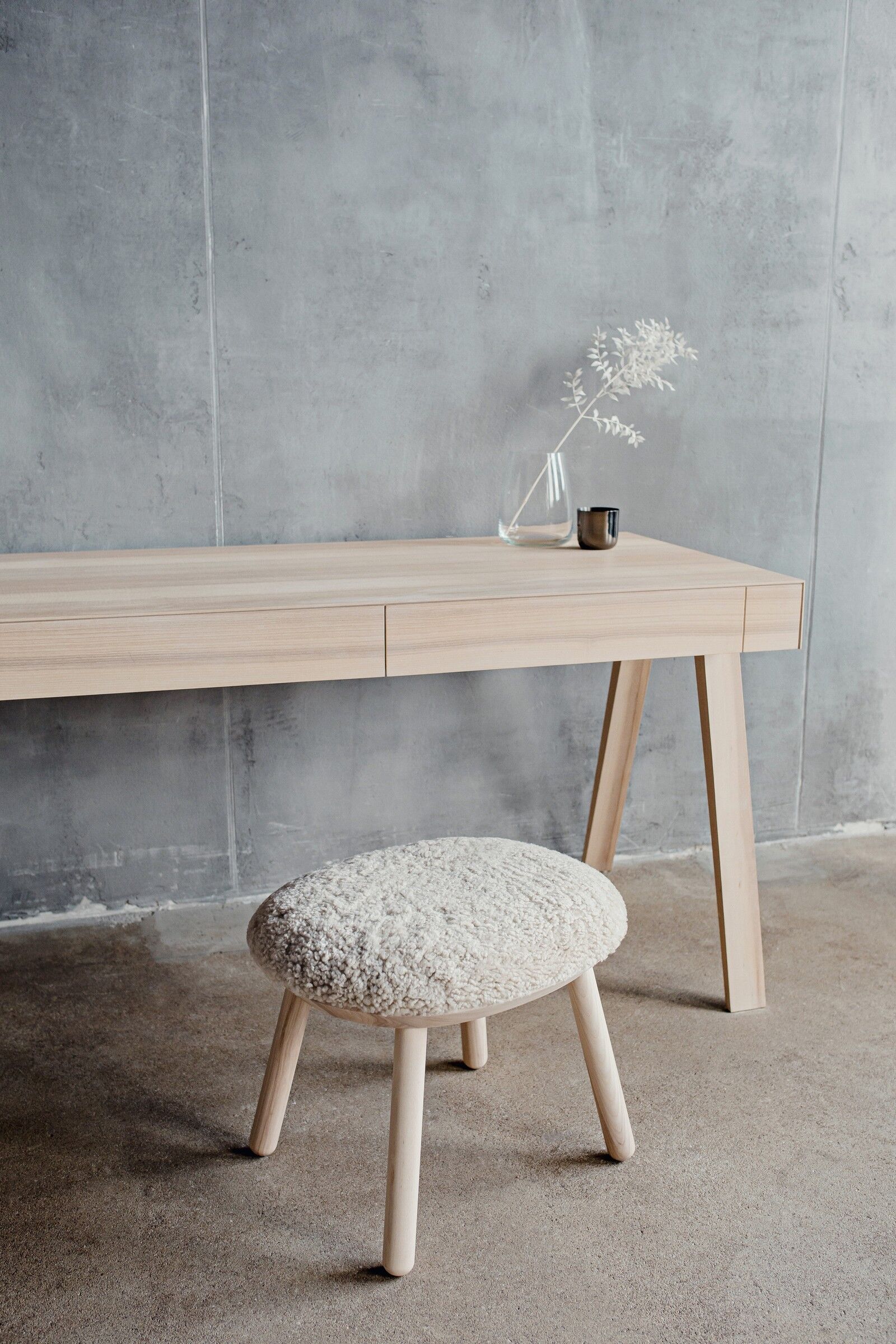 Pouf Naïve, Struktur aus Naturfaser, Stoff Delius Gavi, Massivfaser, Polyester