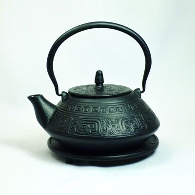 Korai cast iron teapot 1.2l black with saucer