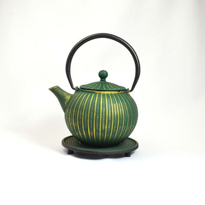 Chokoreto cast iron teapot 0.8l green gold