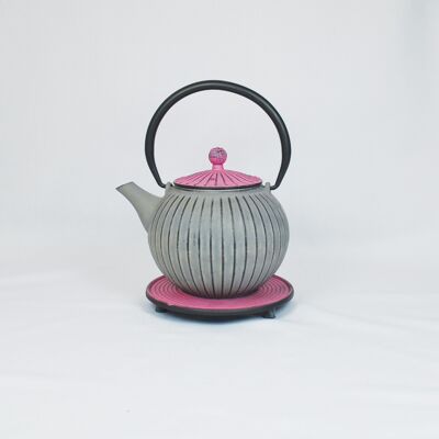 Chokoreto cast iron teapot 0.8l grey/lavender lid w.U.