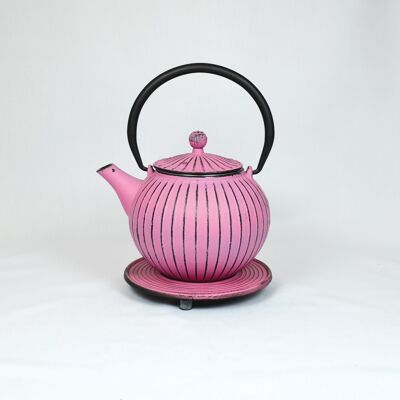 Chokoreto cast iron teapot 0.8l lavender dun with saucer