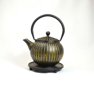 Chokoreto cast iron teapot 0.8l black gold
