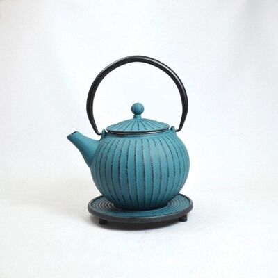 Chokoreto cast iron teapot 0.8l petrol with saucer
