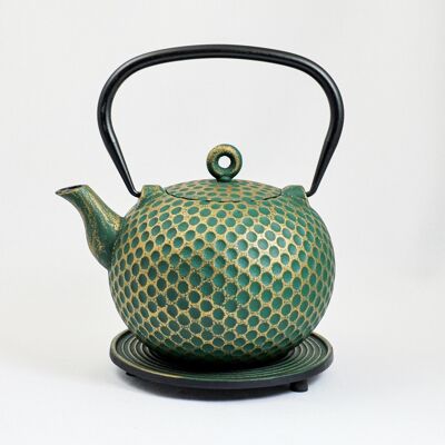 Dim cast iron teapot 1.0l green gold