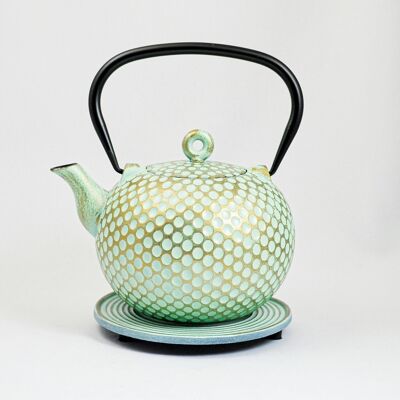 Dim cast iron teapot 1.0l mint gold